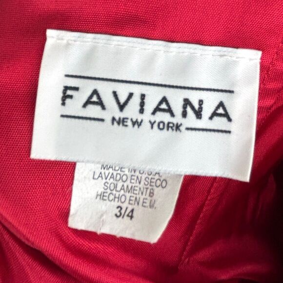 Faviana New York Vintage Red Strapless Formal Dress Sweetheart Nk Long Gown 3-4 - Picture 11 of 14